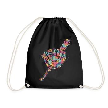 Ball- und Schlägerhandschuh mehrfarbig - Turnbeutel - Schwarz - Vorne