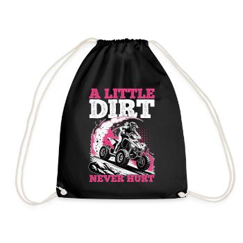 Quad ATV Woman Girl Four Wheeler - Drawstring Bag - black - Front