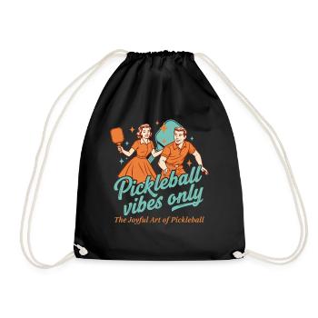 Pickleball-Vibes Nur lustiger Spieler Pickle Ball - Turnbeutel - Schwarz - Vorne