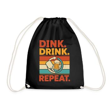 Pickleball Dink Drink Repeat Funny Player - Turnbeutel - Schwarz - Vorne