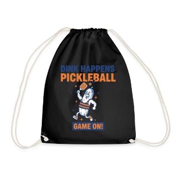 Pickleball-Dink passiert ein lustiges Spielerspiel - Turnbeutel - Schwarz - Vorne