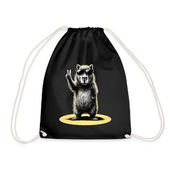 Paix de Capybara - Sac de sport léger - noir - Devant