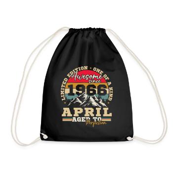 Avril 1966 Vintage Cadeau D'anniversaire - Sac de sport léger - noir - Devant