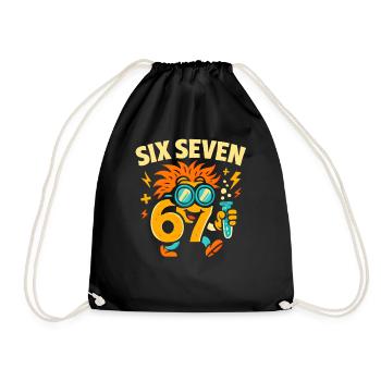 Six Seven 67 Idée de cadeau pour nerds sur l’humour scientifique - Sac de sport léger - noir - Devant