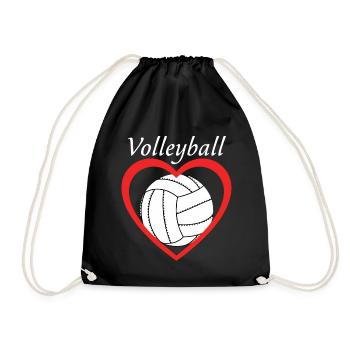 Volleyball Amour du cœur - Sac de sport léger - noir - Devant