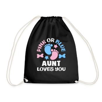 Révélation du sexe de tante rose ou bleue - Sac de sport léger - noir - Devant