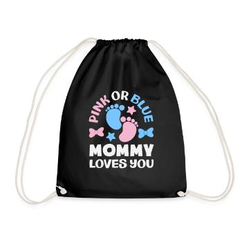 Rose ou bleu Maman t’aime Révélation du genre - Sac de sport léger - noir - Devant
