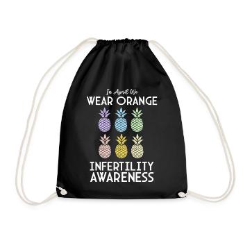 In April We Wear Orange IVF Month Infertility - Drawstring Bag - black - Front