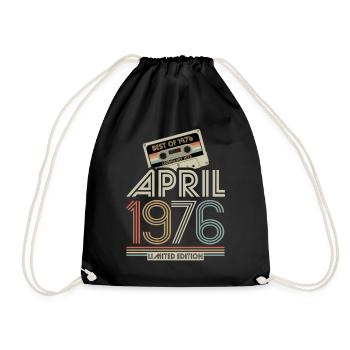 Best of April 1976 Cassette | Limited Edition - Drawstring Bag - black - Front