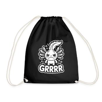 Grump Axolotl - Drawstring Bag - black - Front