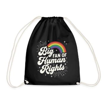 Grand fan du design arc-en-ciel des droits de l’homme - Sac de sport léger - noir - Devant