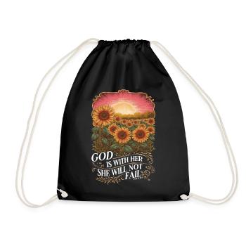 La foi chrétienne du tournesol prie Jésus - Sac de sport léger - noir - Devant