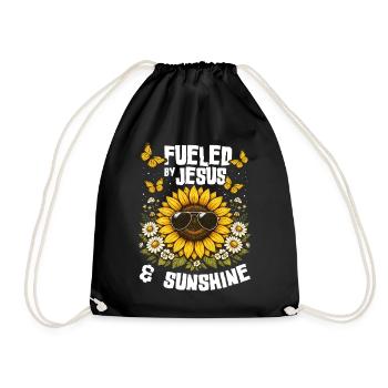 La foi chrétienne du tournesol prie Jésus - Sac de sport léger - noir - Devant