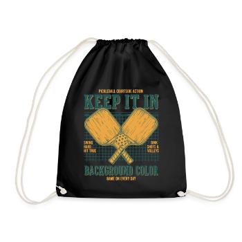 Pickleball Keep It In Funny Player Pickle Ball - Drawstring Bag - black - Front