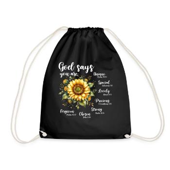 La foi chrétienne du tournesol prie Jésus - Sac de sport léger - noir - Devant