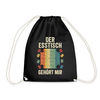 Der Esstisch Gehört Mir Puzzle Vintage - Turnbeutel - Schwarz - Vorne
