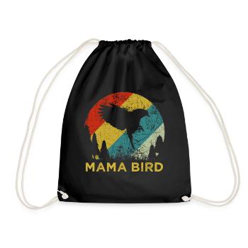 Mama Bird Retro Vintage-Muttertags-Ästhetik - Turnbeutel - Schwarz - Vorne
