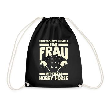Steckenpferd Hobbyhorse Hobby Horsing - Turnbeutel - Schwarz - Vorne