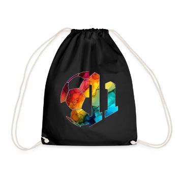 NO. 11 FOOTBALLER NUMBER 11 FOOTBALL 11TH BIRTHDAY - Drawstring Bag - black - Front