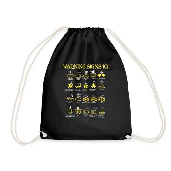 Car Warning Signs - Drawstring Bag - black - Front