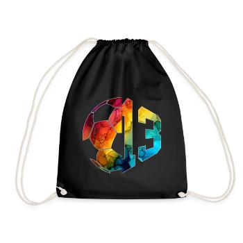 NON. 13 FOOTBALLEUR NUMÉRO 13 FOOTBALL 13E ANNIVERSAIRE - Sac de sport léger - noir - Devant