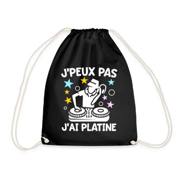 J'peux Pas J'ai Platine Humour DJ Disc Jockey Fun - Sac de sport léger - noir - Devant