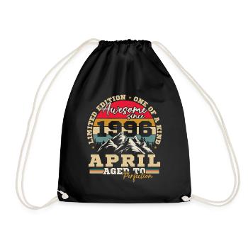 April 1996 Vintage-Geburtstagsgeschenk - Turnbeutel - Schwarz - Vorne