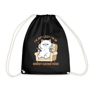 Je ne suis pas paresseux — chat économisant en énergie - Sac de sport léger - noir - Devant