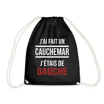 j'ai fais un cauchemar j'étais de gauche - Sac de sport léger - noir - Devant