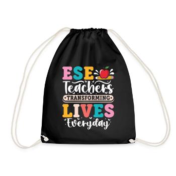 Geschenke für ESE-Lehrer - Turnbeutel - Schwarz - Vorne