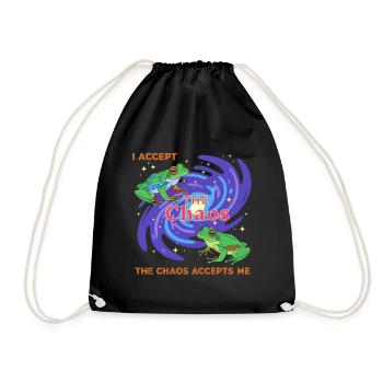 Chaos Frogs: Vortex of Color - Drawstring Bag - black - Front