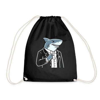 Hai Gentleman im Smoking - Turnbeutel - Schwarz - Vorne
