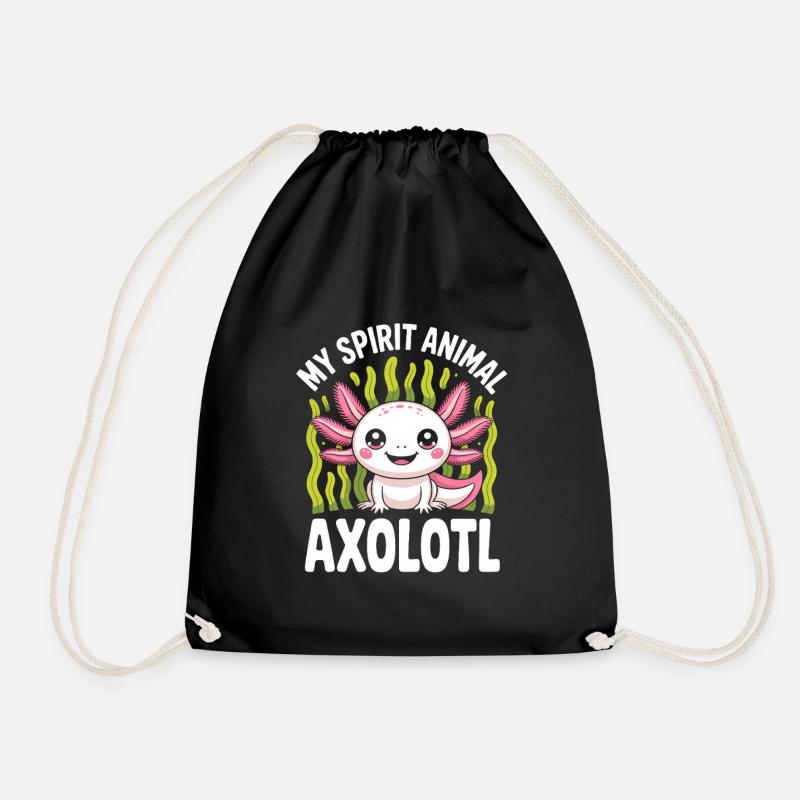 Mein Geisttier-Axolotl - Turnbeutel - Schwarz