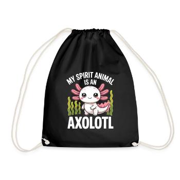 Axolotl Spirit Totem Tee - Drawstring Bag - black - Front