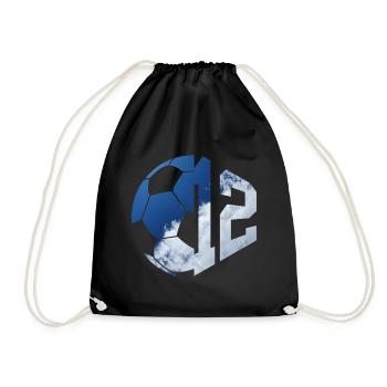NO. 12 FOOTBALLER NUMBER 12 FOOTBALL 12TH BIRTHDAY - Drawstring Bag - black - Front