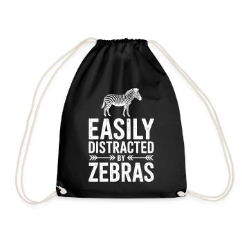 Zebra Sayings Zebras Funny Zebra Gift - Drawstring Bag - black - Front