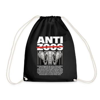 Chemise anti-zoo Chemise pour le bien-être animal Elephant Freedom - Sac de sport léger - noir - Devant
