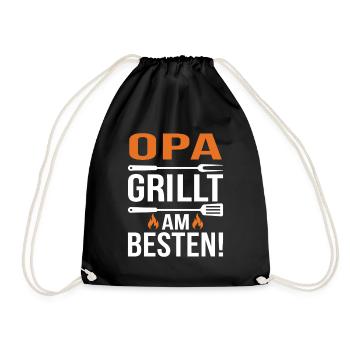 OPA Grillt Am Besten - Turnbeutel - Schwarz - Vorne