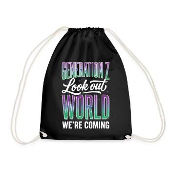 Generation Z Lookout World - Turnbeutel - Schwarz - Vorne