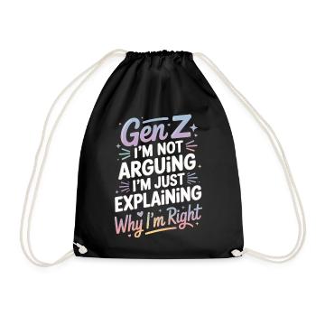 Gen Z Law: Explaining with humor - Drawstring Bag - black - Front