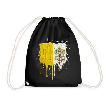 Vatican's yellow and white color split - Drawstring Bag - black - Front