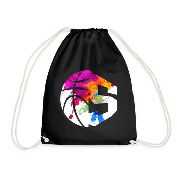 NR. 5 BASKETBALL NUMMER 5 BASKETBALL 5. GEBURTSTAG - Turnbeutel - Schwarz - Vorne