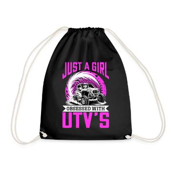 UTV Off Road Girl Woman 4 Wheeler Side by side - Turnbeutel - Schwarz - Vorne