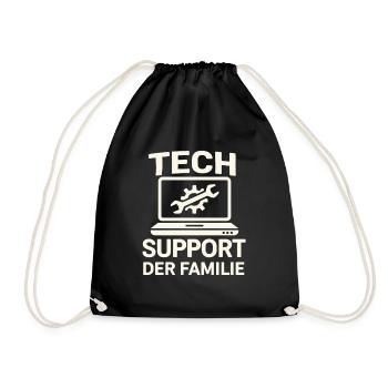  Tech Support Der Familie Computerheld IT Nerd - Turnbeutel - Schwarz - Vorne
