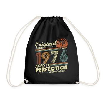 Original 1976 Vintage Retro Geburtstag Geschenk - Drawstring Bag - black - Front