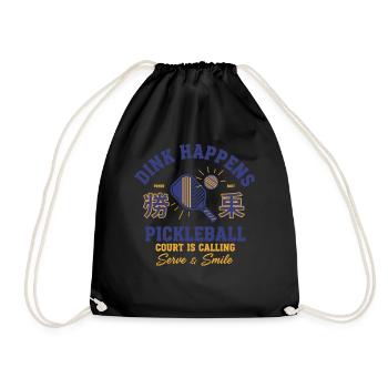 Pickleball Funny Player Dink Happens Love - Drawstring Bag - black - Front