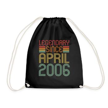 Legendary since April 2006, Retro, Geburtstag - Turnbeutel - Schwarz - Vorne