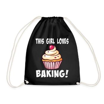 Cake Lover Cinnamon Cupcake - Drawstring Bag - black - Front