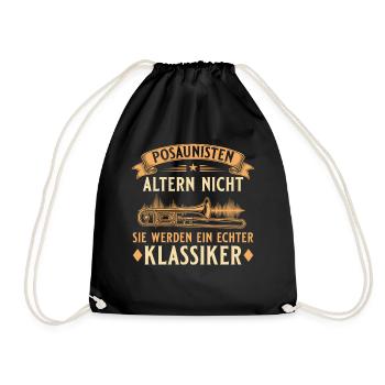 Posaunisten altern nicht – Echter Klassiker - Turnbeutel - Schwarz - Vorne