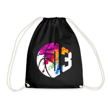 NR. 13 NUMMER 13 BASKETBALL 13. GEBURTSTAG - Turnbeutel - Schwarz - Vorne